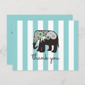 Tijgerblauw Streep Paisley Olifant Bedankt Briefkaart (Voorkant / Achterkant)