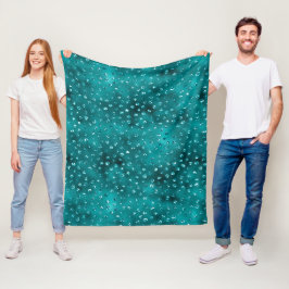 Tijgerblauw verlopende glam glitter polka stippen fleece deken