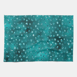 Tijgerblauw verlopende glam glitter polka stippen theedoek