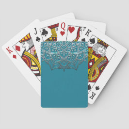 Tijgerblauw & Zilver Mandala Elegante Minimaal Mar Pokerkaarten