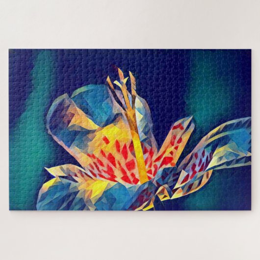 Tijgerbloem in Blauw Legpuzzel (Horizontaal)