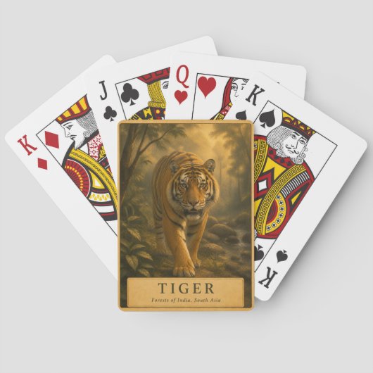 Tijgerbossen van India VINTAGE Pokerkaarten (Achterkant)