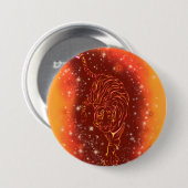 TijgerButton op de Sterrennacht van de melkweg Ronde Button 7,6 Cm (Voorkant /achterkant)