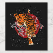 Tijgercadeau | Cherry Blossom Tiger Lover Gift Wijn Etiket (Enkel label)