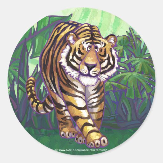 Tijgercadeautjes en Accessoires Ronde Sticker (Voorkant)