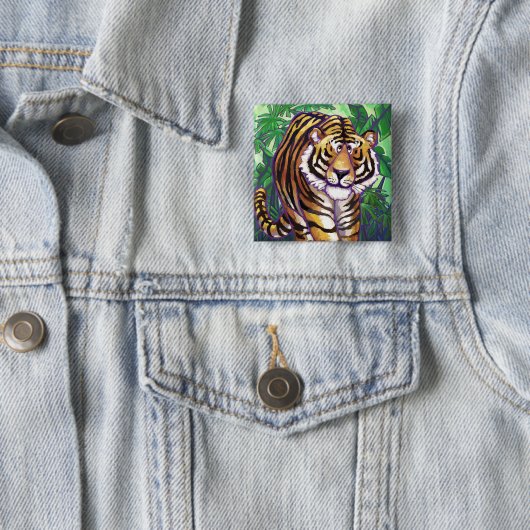 Tijgercadeautjes en Accessoires Vierkante Button 5,1 Cm (In situ)