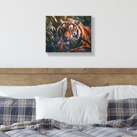 tijgercanvas - Oerwoud Canvas Afdruk (Insitu (Slaapkamer))