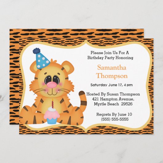 Tijgerdag - uitnodiging (Voorkant / Achterkant)