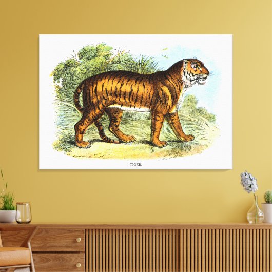  tijgerdierillustratie canvas afdruk (Insitu (Woonkamer))