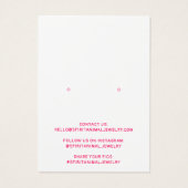 Tijgerdierillustratie roze script oorringkaart visitekaartje (Achterkant)