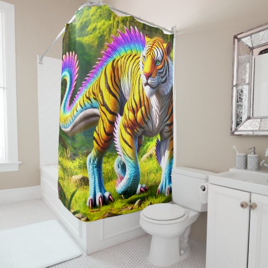 Tijgerdinosaurus Douchegordijn (In situ)