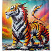 Tijgerdinosaurus Douchegordijn (Voorkant)