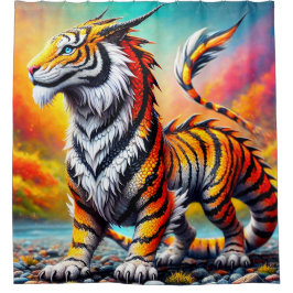 Tijgerdinosaurus Douchegordijn