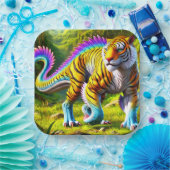 Tijgerdinosaurus Papieren Bordje (Feest)