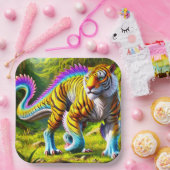 Tijgerdinosaurus Papieren Bordje (Feest)