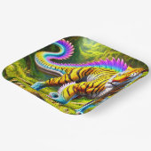 Tijgerdinosaurus Papieren Bordje (Gebogen)