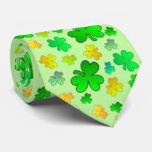 Tijgerdrieblad St. Patrick's Day stropdas (Opgerold)
