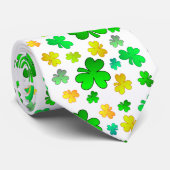 Tijgerdrieblad St. Patrick's Day stropdas (Opgerold)