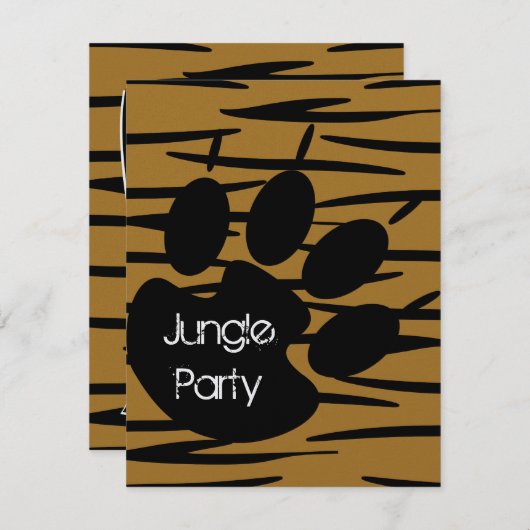 Tijgerdrukuitnodigingen Kaart (Voorkant / Achterkant)