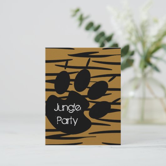 Tijgerdrukuitnodigingen Kaart (Staand voorkant)