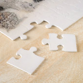 Tijgerfamilie in het winterlandschap Jigzaag Puzzl Legpuzzel (Zijkant)