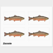 tijgerforel rechthoekige sticker (Vel)