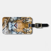 Tijgerfoto op maat bagagelabel (Voorkant horizontaal)
