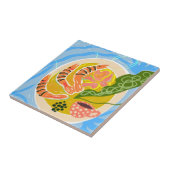 tijgergarnalen | Garnaal Zee Voedselschotel Tegeltje (Zijkant)