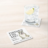 Tijgergestreepte en Witte Engelse Bulldog Huwelijk Kartonnen Onderzetters (Insitu)