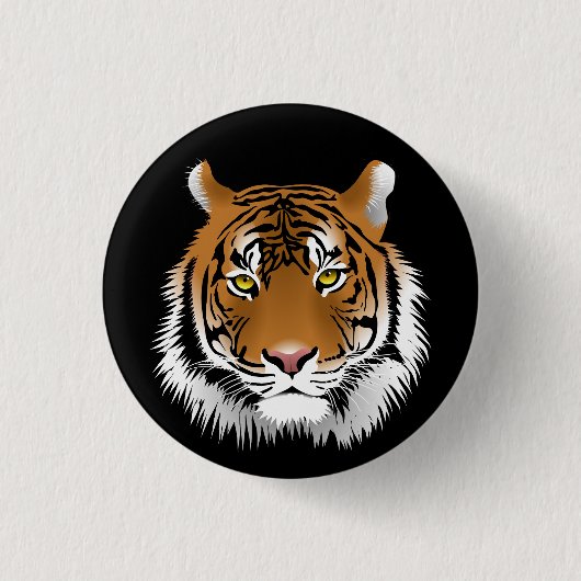Tijgergezicht Badge Ronde Button 3,2 Cm (Voorkant)
