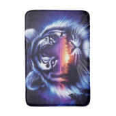 Tijgergezicht en Schilderachtig zonsonderganglands Badmat (Voorkant Verticaal)