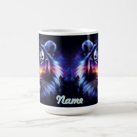 Tijgergezicht en Schilderachtig zonsonderganglands Koffiemok (Center)