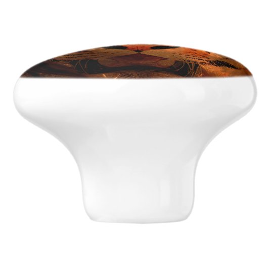 tijgergezicht keramische knop (Zijkant)