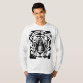 Tijgergezicht Mannen moderne Sjabloon Basic lange T-shirt (Voorkant volledig)