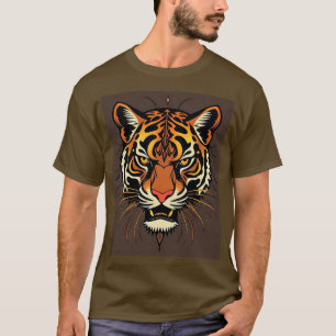 Tijgergezicht met Stam patronen T-shirt