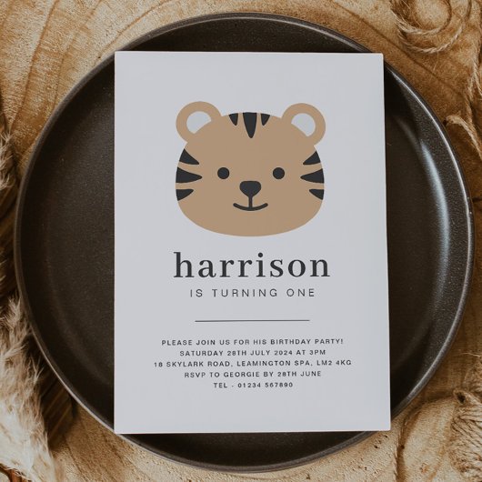 Tijgergezicht - Verjaardagsuitnodiging Kaart