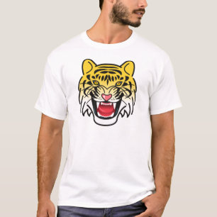 Tijgergezichts kunstwerk met glimlach-21876 t-shirt