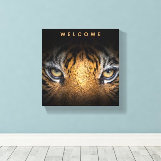 tijgergezichtscanvas canvas afdruk (Insitu (Houten vloer))