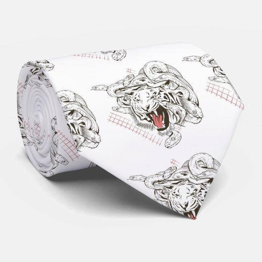 TijgergezichtsMedusa Stropdas (Opgerold)