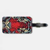 Tijgergezichtsveld dicht bij rood en blauw bagagelabel (Achterkant horizontaal)