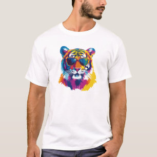 Tijgerglazen illustratie Aquarel Schilderen T-shirt