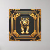 Tijgergoud en zwart sierlijk lijst canvas afdruk (Voorkant)