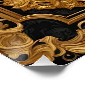 Tijgergoud en zwart sierlijk lijst perfect poster (Hoek)