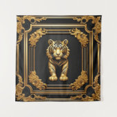 Tijgergoud en zwart sierlijk lijst wandkleed (Voorkant)