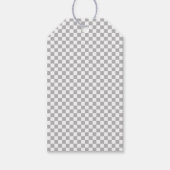 Tijgergrijze en witte dambord cadeaulabel (Voorkant)