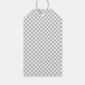 Tijgergrijze en witte dambord cadeaulabel (Achterkant)
