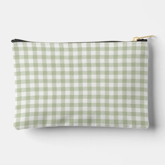 Tijgergroene Gingham Monogram Make-uptas Etui (Achterkant)