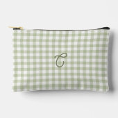 Tijgergroene Gingham Monogram Make-uptas Etui (Voorkant)