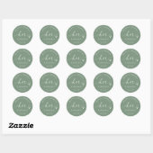 Tijgergroene 'Haar Favoriet' Script Trouwtassie Ronde Sticker (Vel)