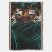 Tijgergroene Oerwouden bladeren Deken (Voorkant Verticaal)